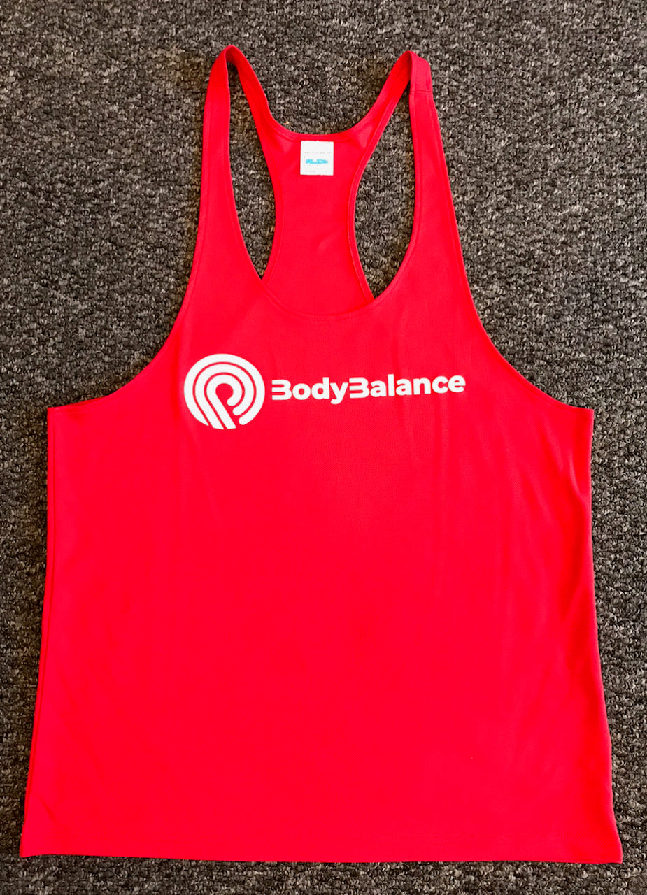 RED - Mens Stringer Training Vest - Body Balance
